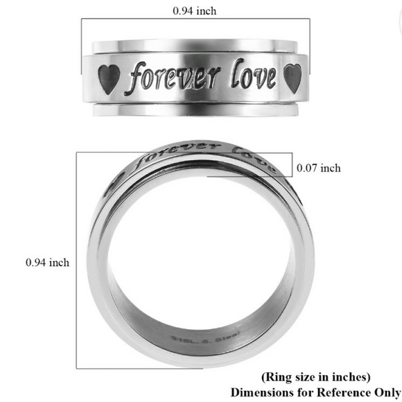 NWT Forever Love Engraved Spinner Ring - Picture 10 of 11